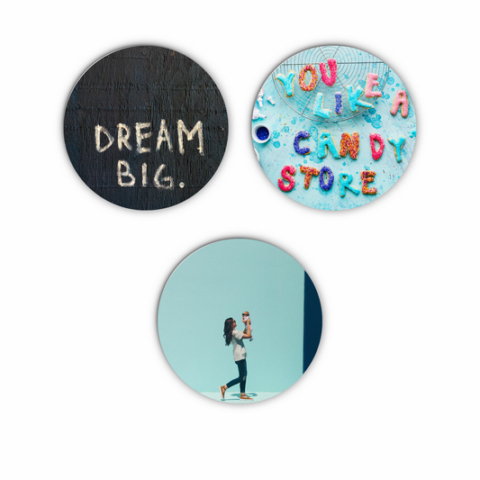 Set of 3 - Custom 2" Personalized Magnet & Button