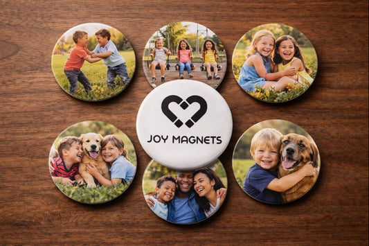 Classic Magnet Button Collection – 6 Personalized 2.25” Buttons