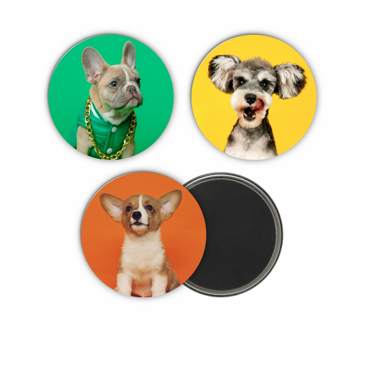Set of 3 - Custom 2" Personalized Magnet & Button