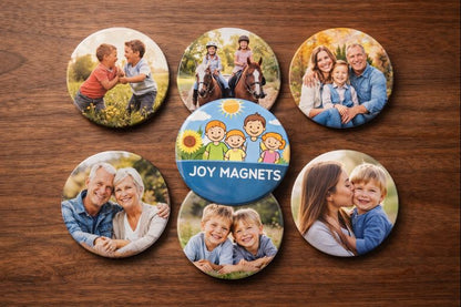 Classic Magnet Button Collection – 6 Personalized 2.25” Buttons