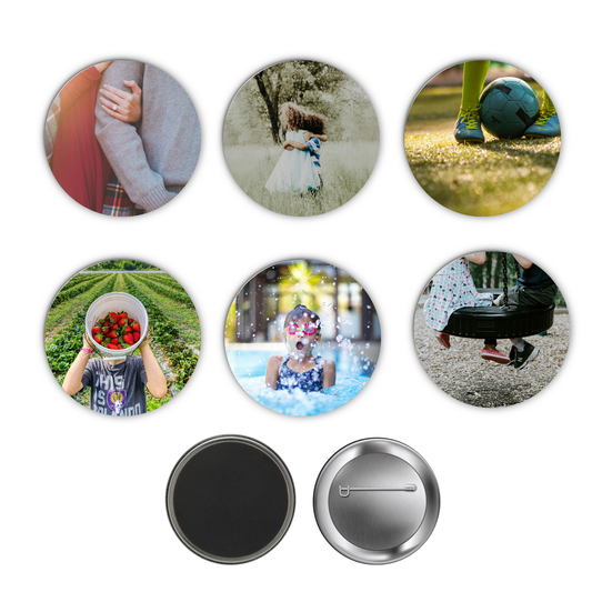 Set of 6 - Custom 2" Personalized Magnet & Button